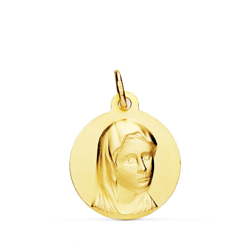 18K MEDALLA ORO AMARILLO MARIA FRANCESA 16 MM