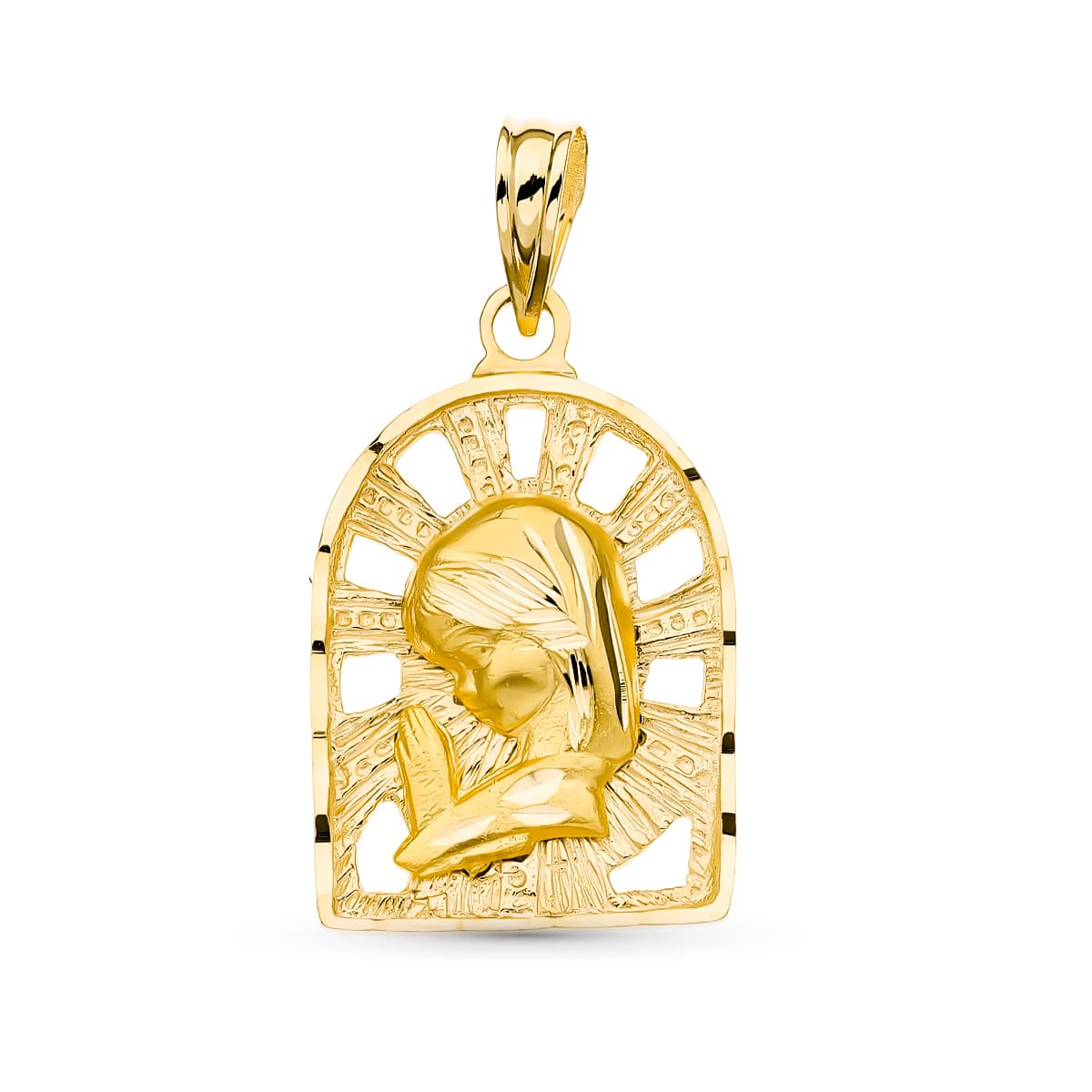 18K MEDALLA ORO AMARILLO VIRGEN NIÑA 22X14 MM