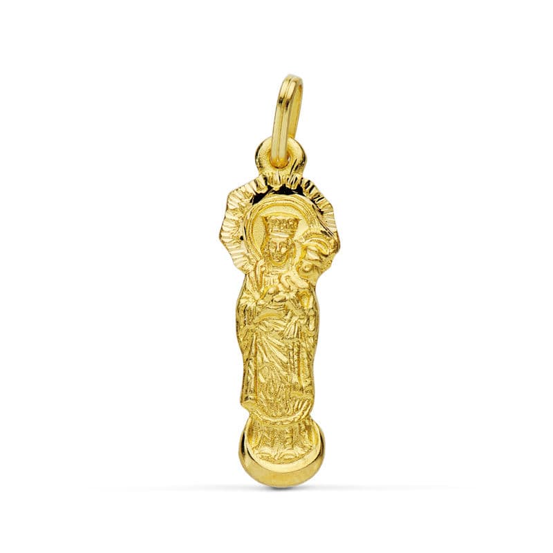 18K MEDALLA SILUETA ORO AMARILLO VIRGEN DE LA ALMUDENA 28X9 MM
