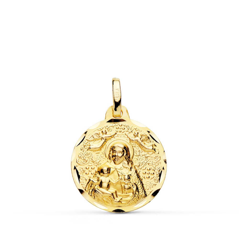 18K MEDALLA ORO AMARILLO VIRGEN DE LA CINTA 18 MM