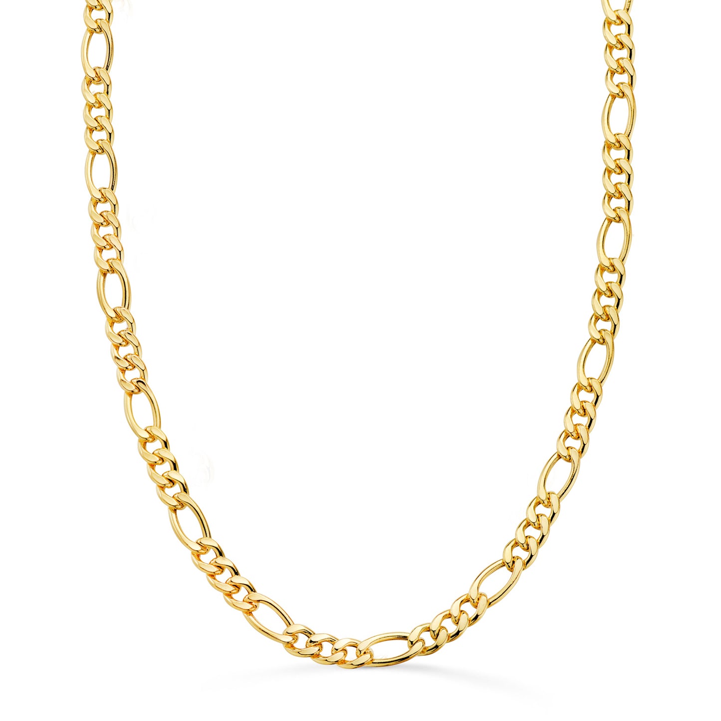 18K Cadena Oro Amarillo Hueca Eslabon Tipo Cartier Ancho 5.5 Mm Largo 60Cm