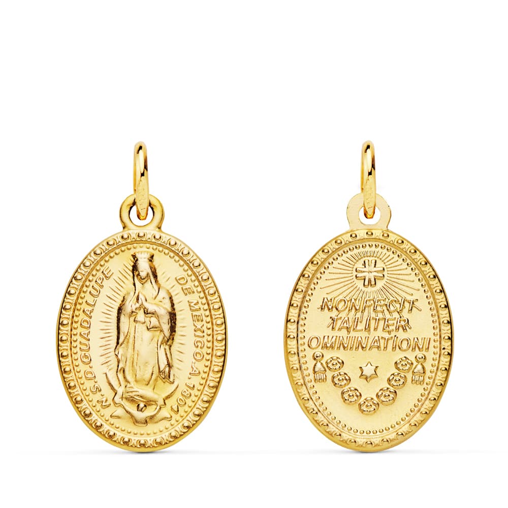 18K MEDALLA ORO AMARILLO VIRGEN DE GUADALUPE OVAL 18X14 MM