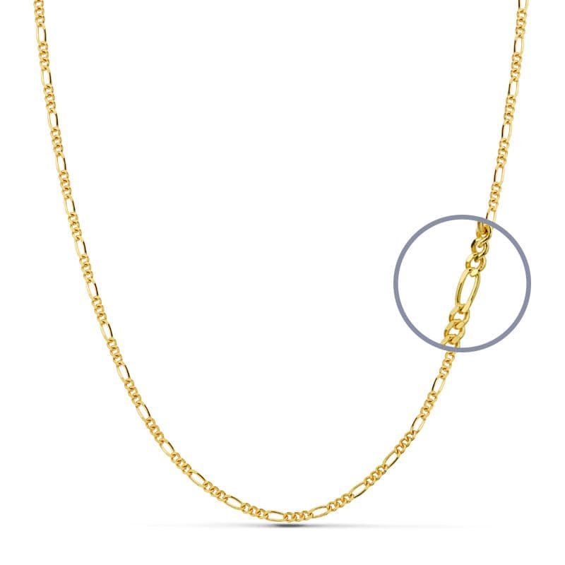 18K Cadena Oro Amarillo Maciza Cartier 3X1 45Cm 1.7 Mm