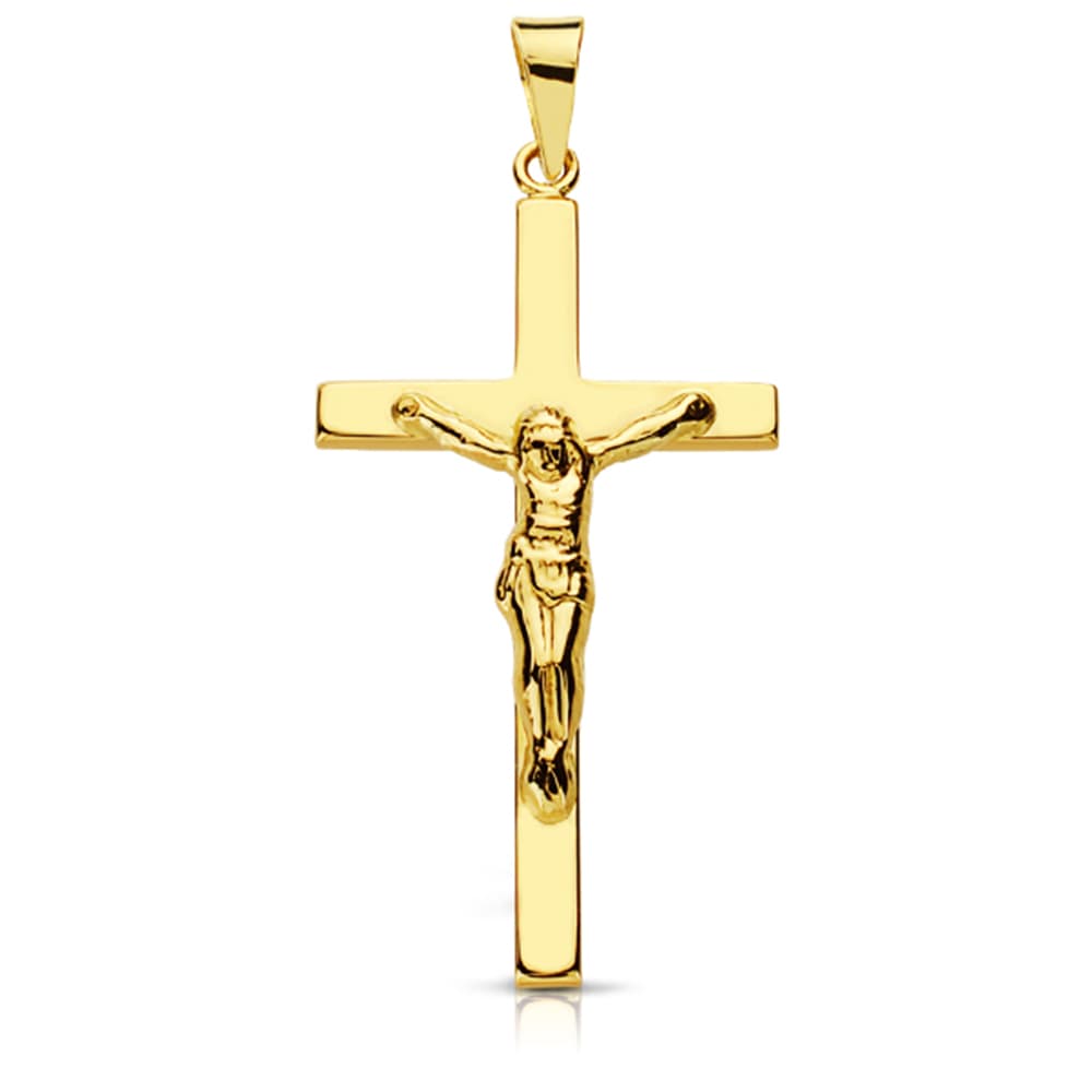 18K Cruz Oro Amarillo Con Cristo. 31X16 Mm