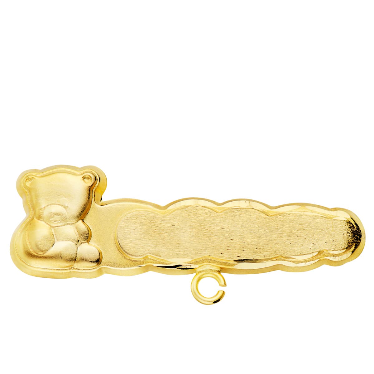 18K Alfiler Oro Amarillo Oso Tallado 27X9 Mm
