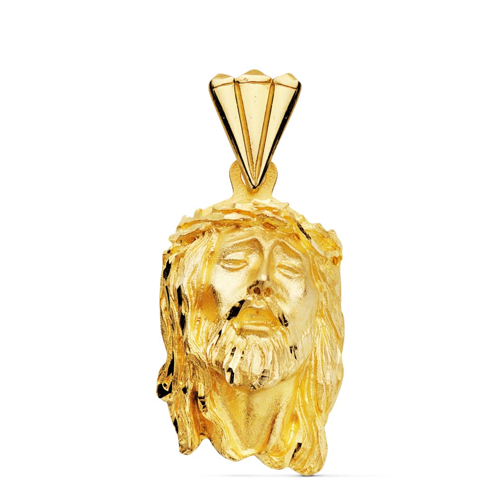 9K Colgante Oro Amarillo Cabeza De Cristo 9K 32X18 Mm