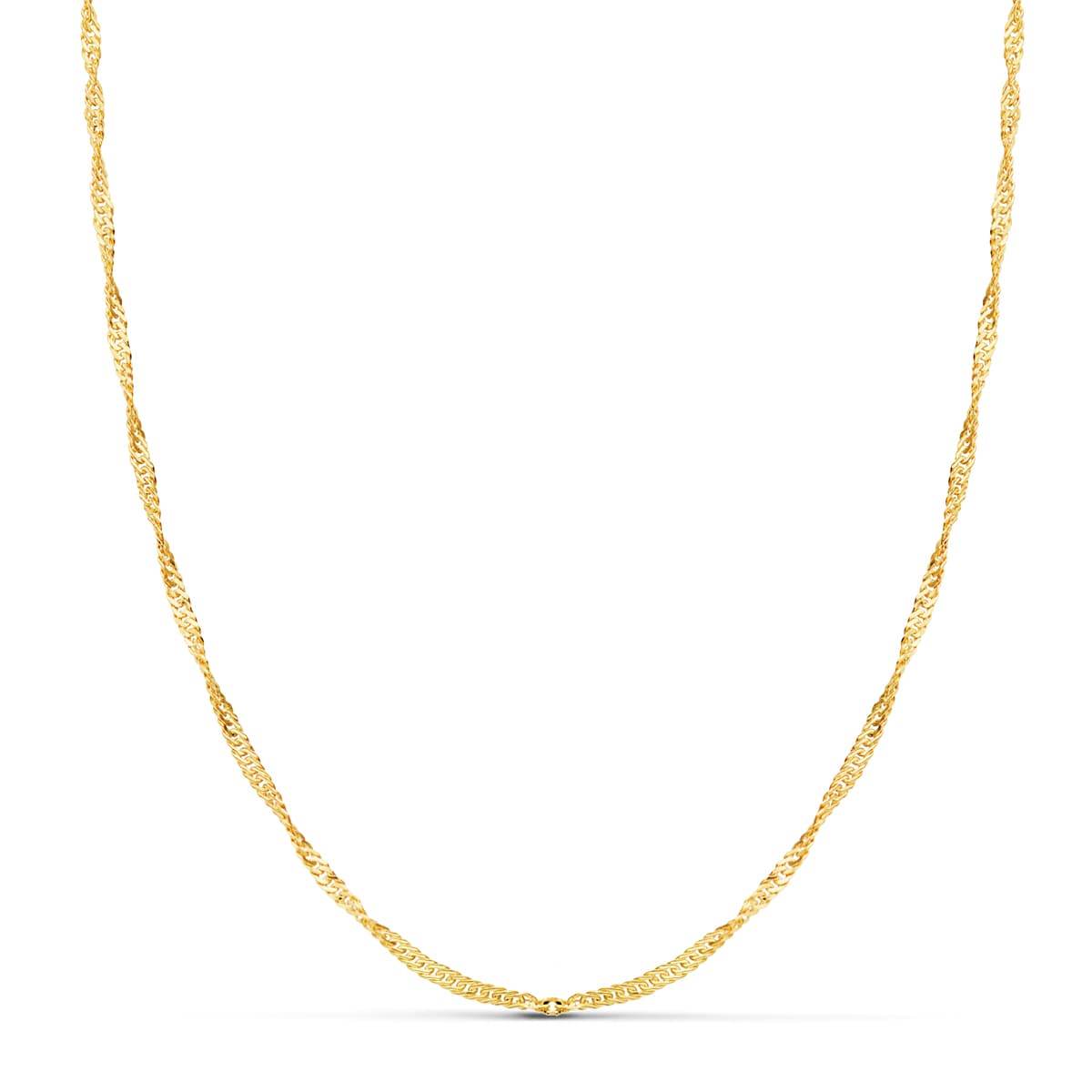 18K Cadena Oro Amarillo Singapur Hueca 2 Mm 50Cm