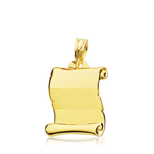 9K Colgante Pergamino Oro Amarillo 20X14 Mm