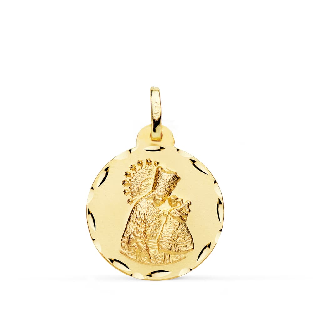 9K Medalla Oro Amarillo Virgen De Los Desamparados 20 Mm