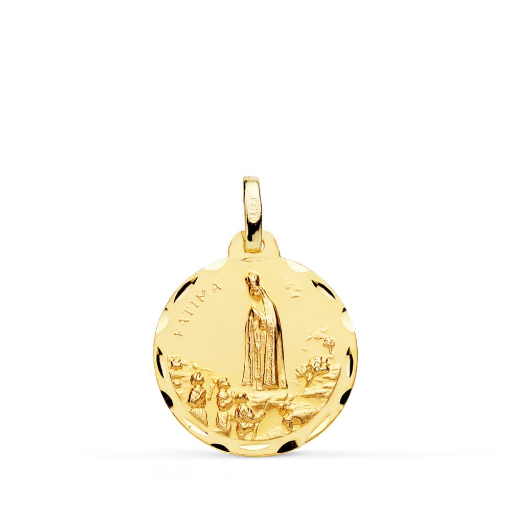 18K MEDALLA ORO AMARILLO VIRGEN DE FATIMA 18 MM