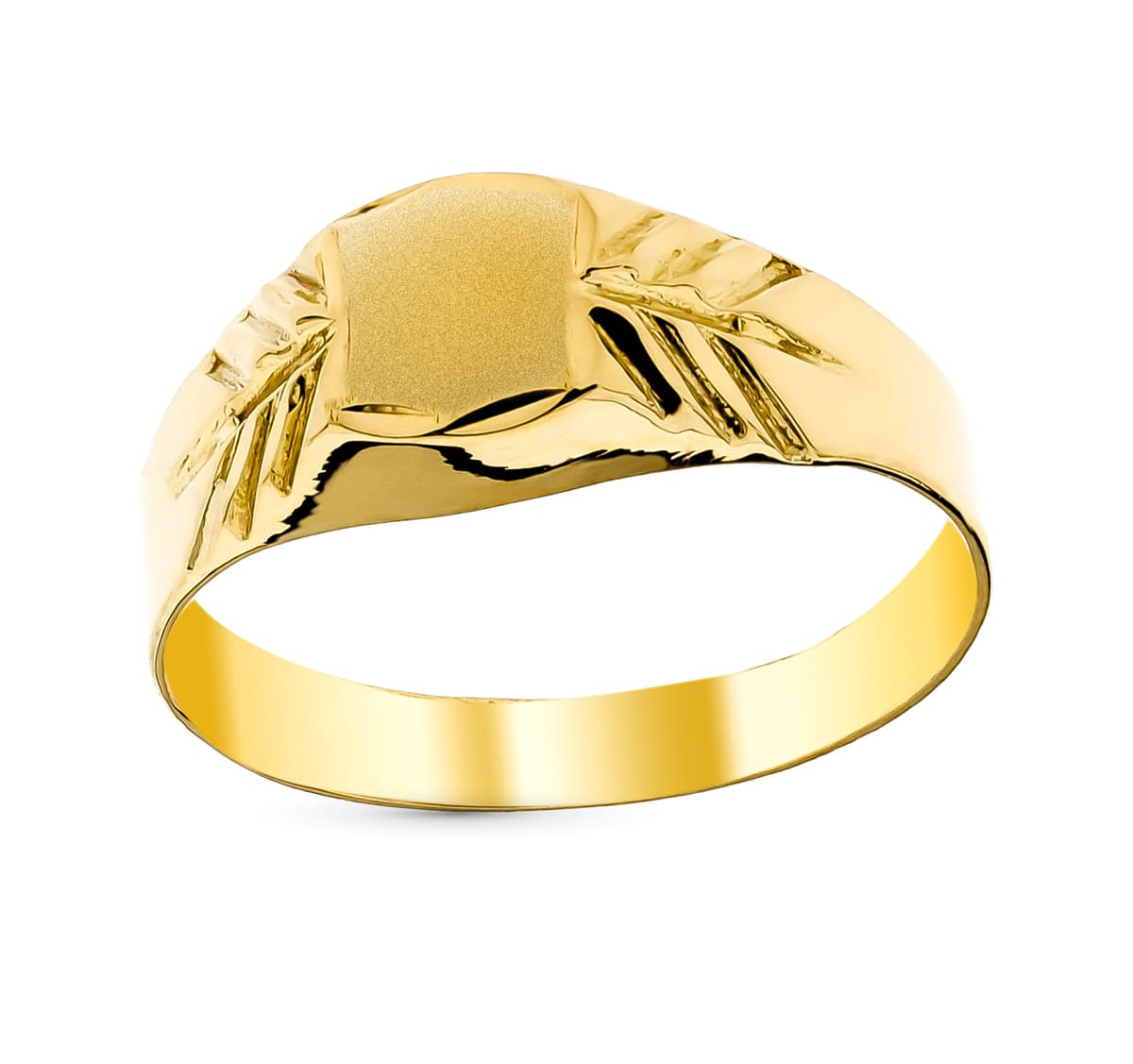 9K Sello Bebe Oro Amarillo Hueco Tallado. Zona Grabado: 5,5 X 4,5 Mm