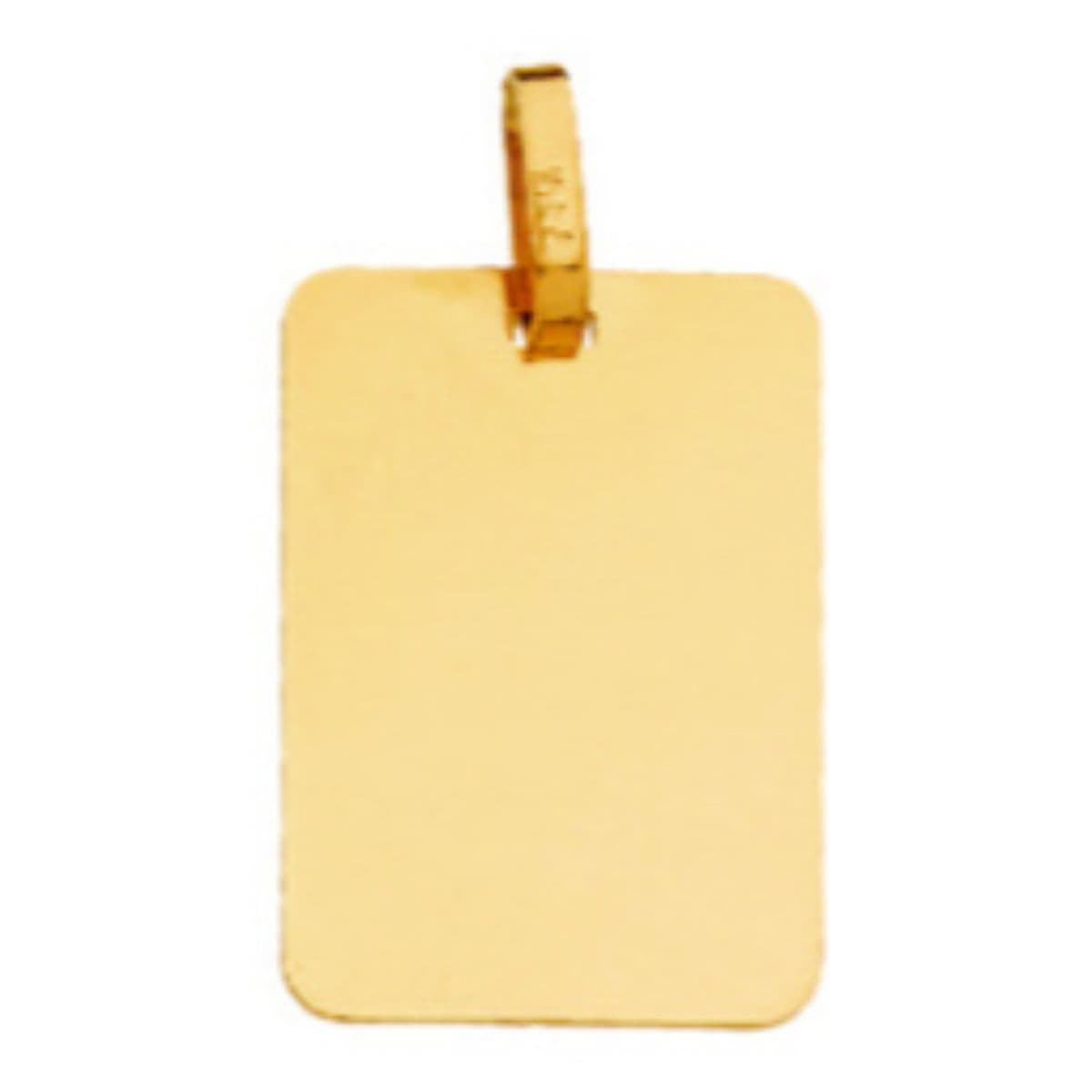 9K Placa Chapa Rectagular Oro Amarillo Brillo 17X12 Mm