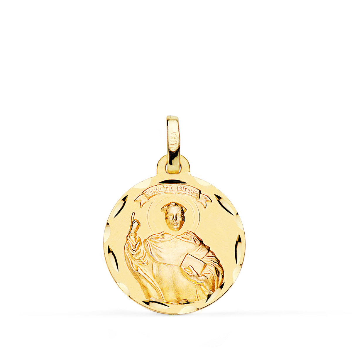 18K MEDALLA ORO AMARILLO SAN VICENTE FERRER TALLADA 18 MM