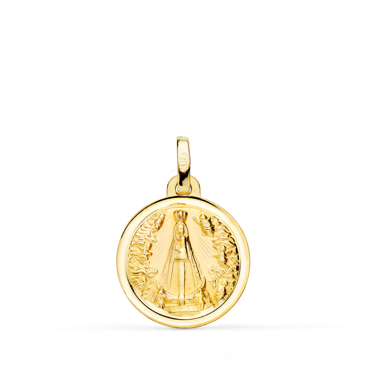 18K MEDALLA ORO AMARILLO VIRGEN NUESTRA SEÑORA DE BEGOÑA BISEL 16 MM
