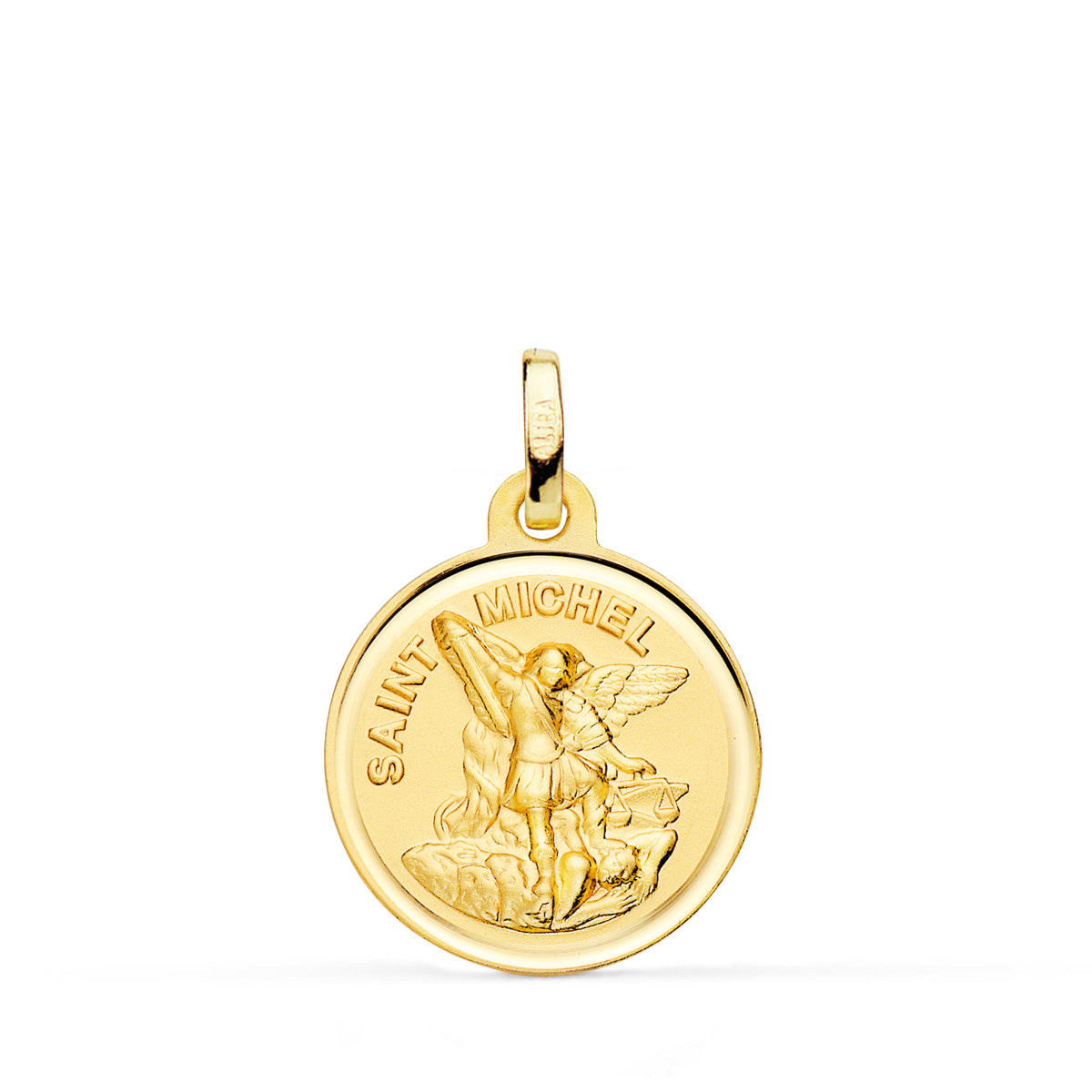 18K MEDALLA ORO AMARILLO SAINT MICHEL CON BISEL 16 MM
