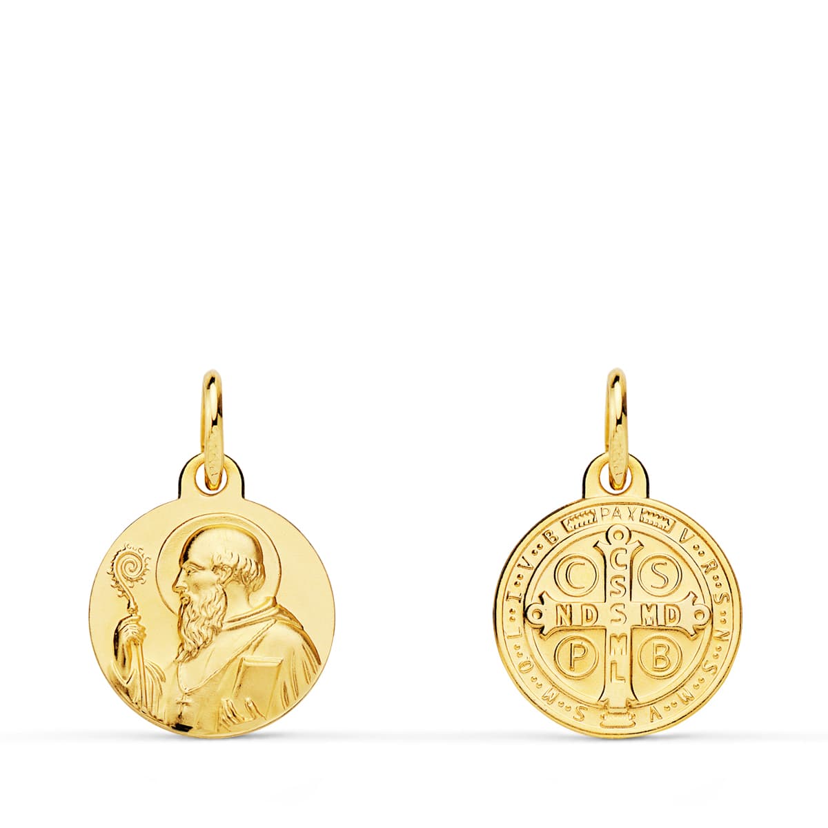 9K Escapulario Oro Amarillo Oro Amarillo San Benito 12 Mm