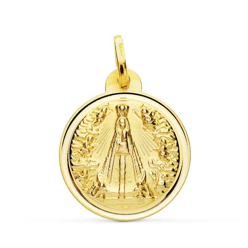 9K MEDALLA ORO AMARILLO NUESTRA SEÑORA DE BEGOÑA 20 MM