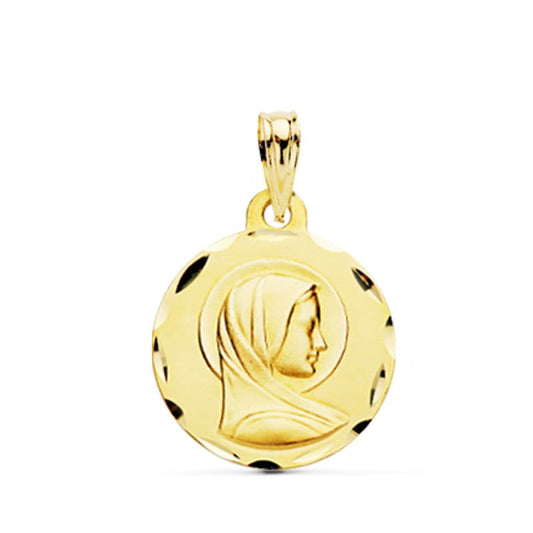 9K Medalla Oro Amarillo Maria Francesa 16 Mm
