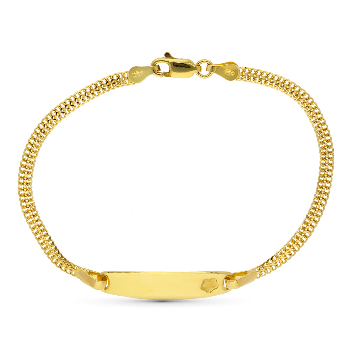 18K Esclava Oro Amarillo Flor 17Cm