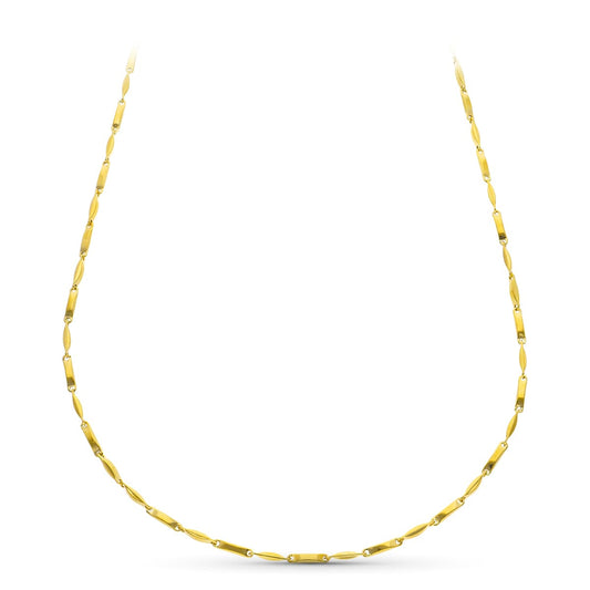 18K Cadena Oro Amarillo Tramos Hueca 60Cm 2.5 Mm