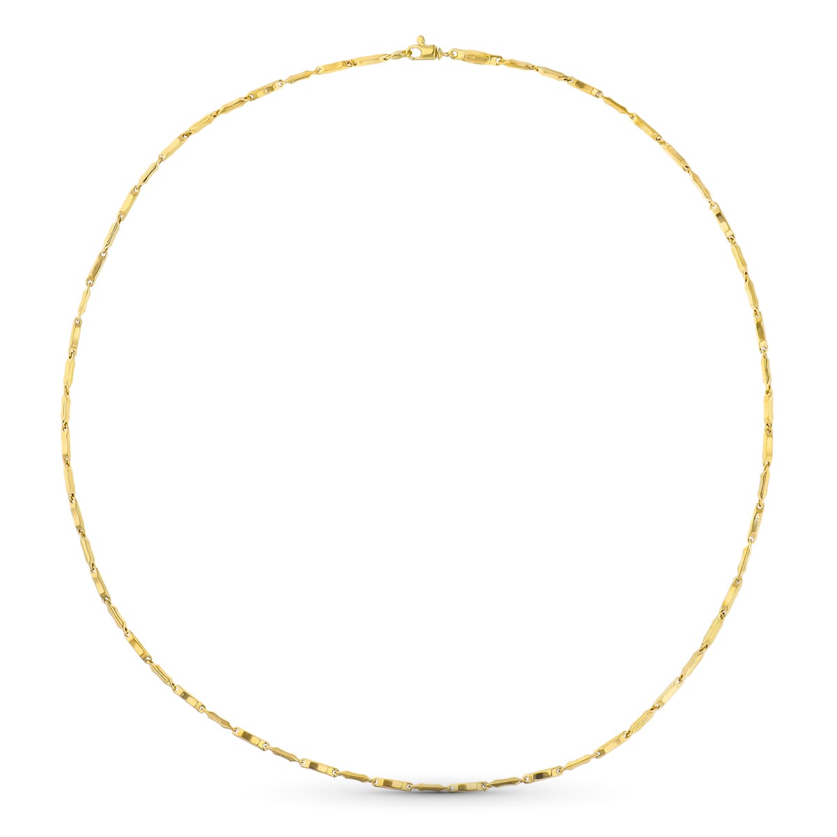 18K Cadena Oro Amarillo Tramos Hueca 60Cm 2.5 Mm