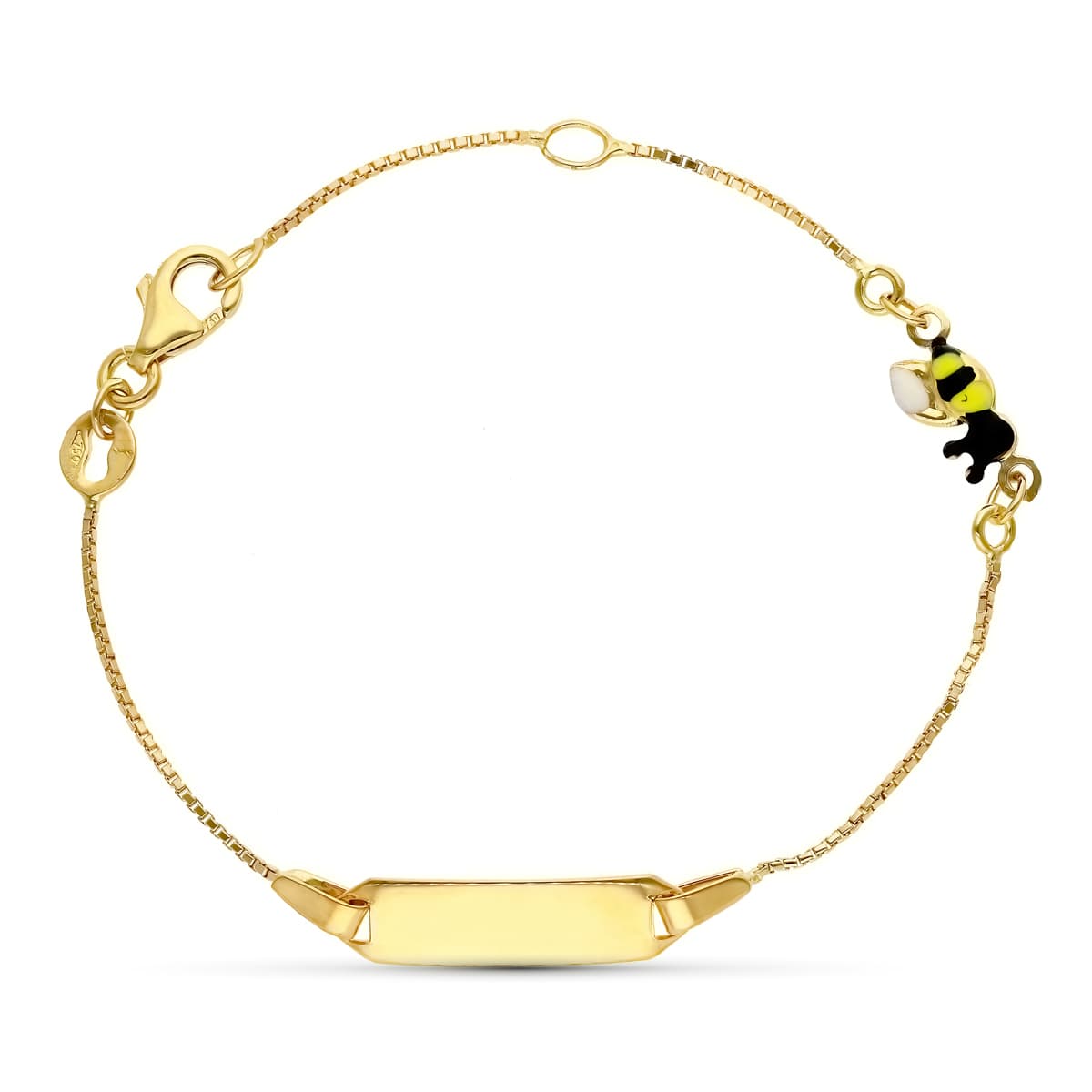 18K Esclava Oro Amarillo Abeja Esmalte 16Cm