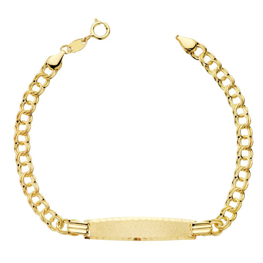 18K Pulsera Esclava Hungara Hueca Oro Amarillo 17Cm