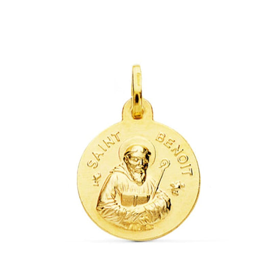 18K MEDALLA ORO AMARILLO SAINT BENOIT 16 MM