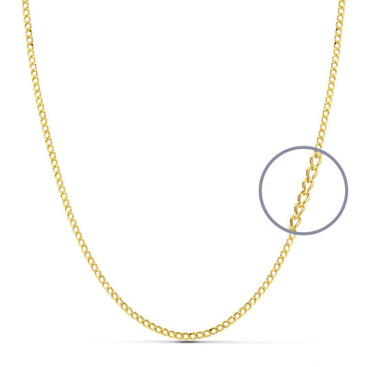 18K Cadena Oro Amarillo Barbada Hueca 50X1.