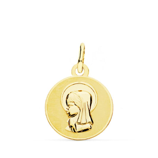 18K MEDALLA ORO AMARILLO VIRGEN NIÑA 14 MM