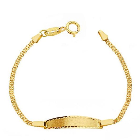 18K Pulsera Oro Amarillo Esclava Cadena Bismark. 12Cm
