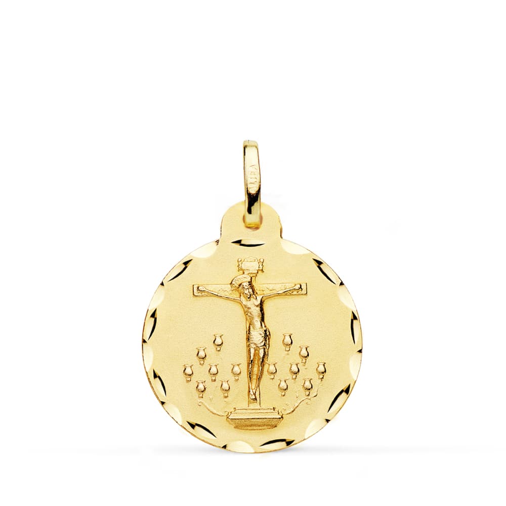 18K MEDALLA ORO AMARILLO CRISTO DE LA LAGUNA 20 MM