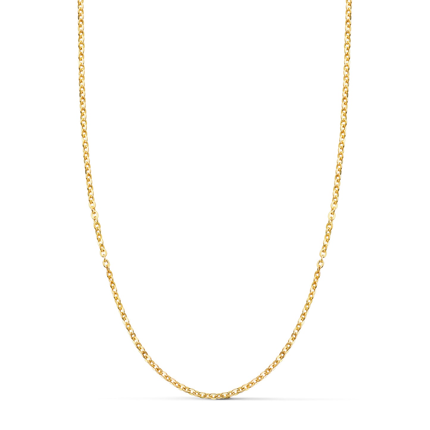 18K Cadena Oro Amarillo Hueca Forzada. Ancho: 1,2 Mm. Largo: 50 Cm