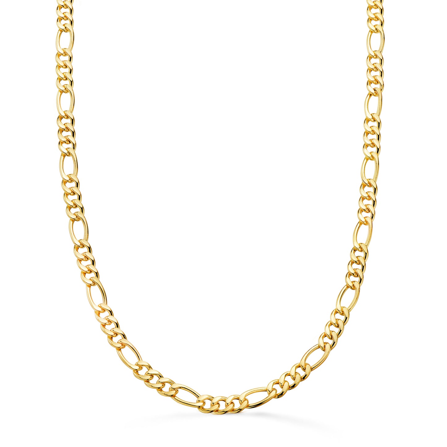 18K Cadena Oro Amarillo Hueca Eslabon Tipo Cartier Ancho 4.5 Mm Largo 60Cm