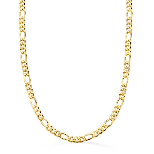 18K Cadena Oro Amarillo Hueca Eslabon Tipo Cartier Ancho 4.5 Mm Largo 60Cm