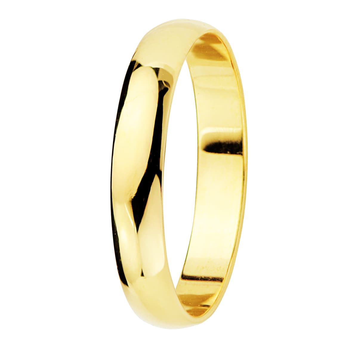 18K Alianza Oro Amarillo Lisa Brillo. Ancho: 3,5 Mm