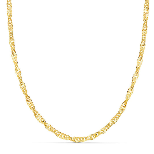 18K Cadena Oro Amarillo Maciza Singapur 50Cm 4 Mm