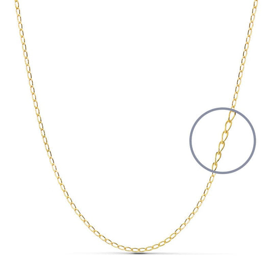 18K Cadena Oro Amarillo Maciza Bilbao 50Cm 0.9 Mm