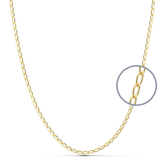 18K Cadena Oro Amarillo Maciza Bilbao 40Cm 1.8 Mm