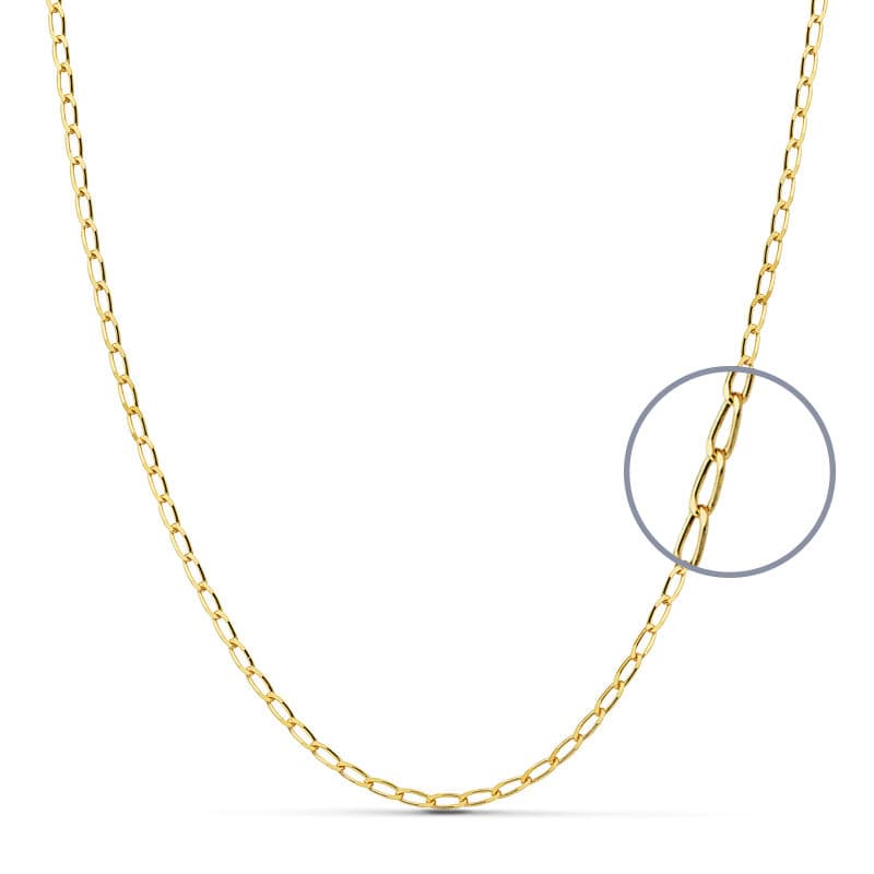 18K Cadena Oro Amarillo Maciza Bilbao 60Cm 2 Mm