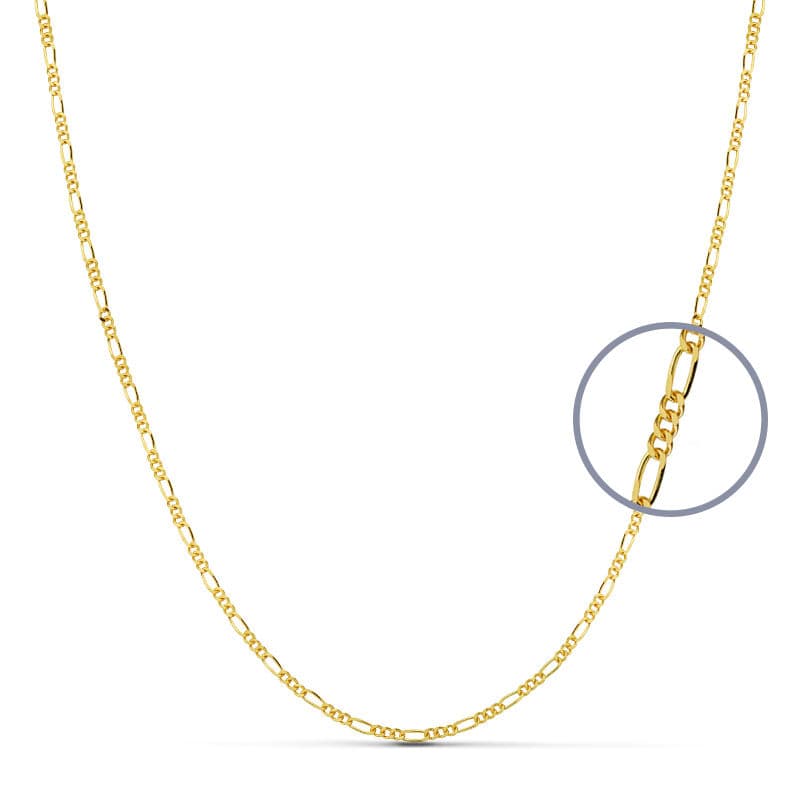 18K Cadena Maciza Cartier Oro Amarillo 3X1 45Cm 1.2 Mm 2.80 Gr