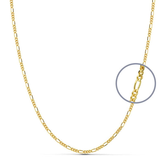 18K Cadena Oro Amarillo Maciza Cartier 3X1 45Cm 1.7 Mm