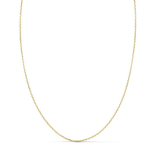 18K Cadena Oro Amarillo Maciza Forzada Largo 40Cm Ancho 1 Mm