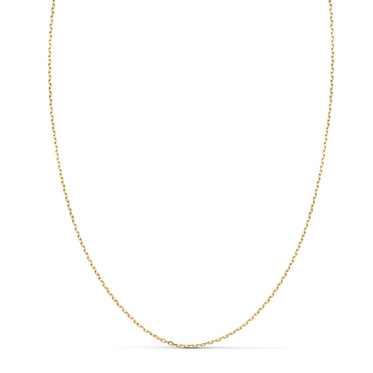 18K Cadena Oro Amarillo Maciza Forzada Largo 50Cm Ancho 1 Mm