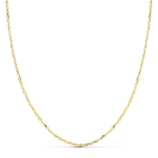 18K Cadena Oro Amarillo Maciza Forzada 50Cm Ancho 1.2 Mm