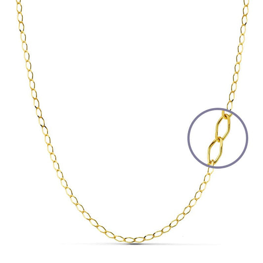 18K Cadena Maciza Rombo Oro Amarillo 35 Cm 1.75 Mm
