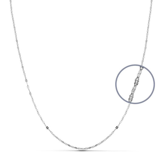 18K Cadena Maciza Oro Blanco 45Cm 1.1 Mm