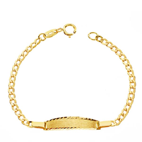 18K Pulsera Esclava Oro Amarillo Barbada 12Cm 1.20 Gr