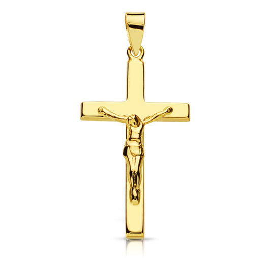 18K Cruz Oro Amarillo Con Cristo. 27X15 Mm