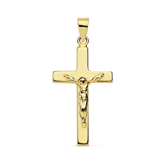18K Cruz Oro Amarillo Cristo. 23X12 Mm